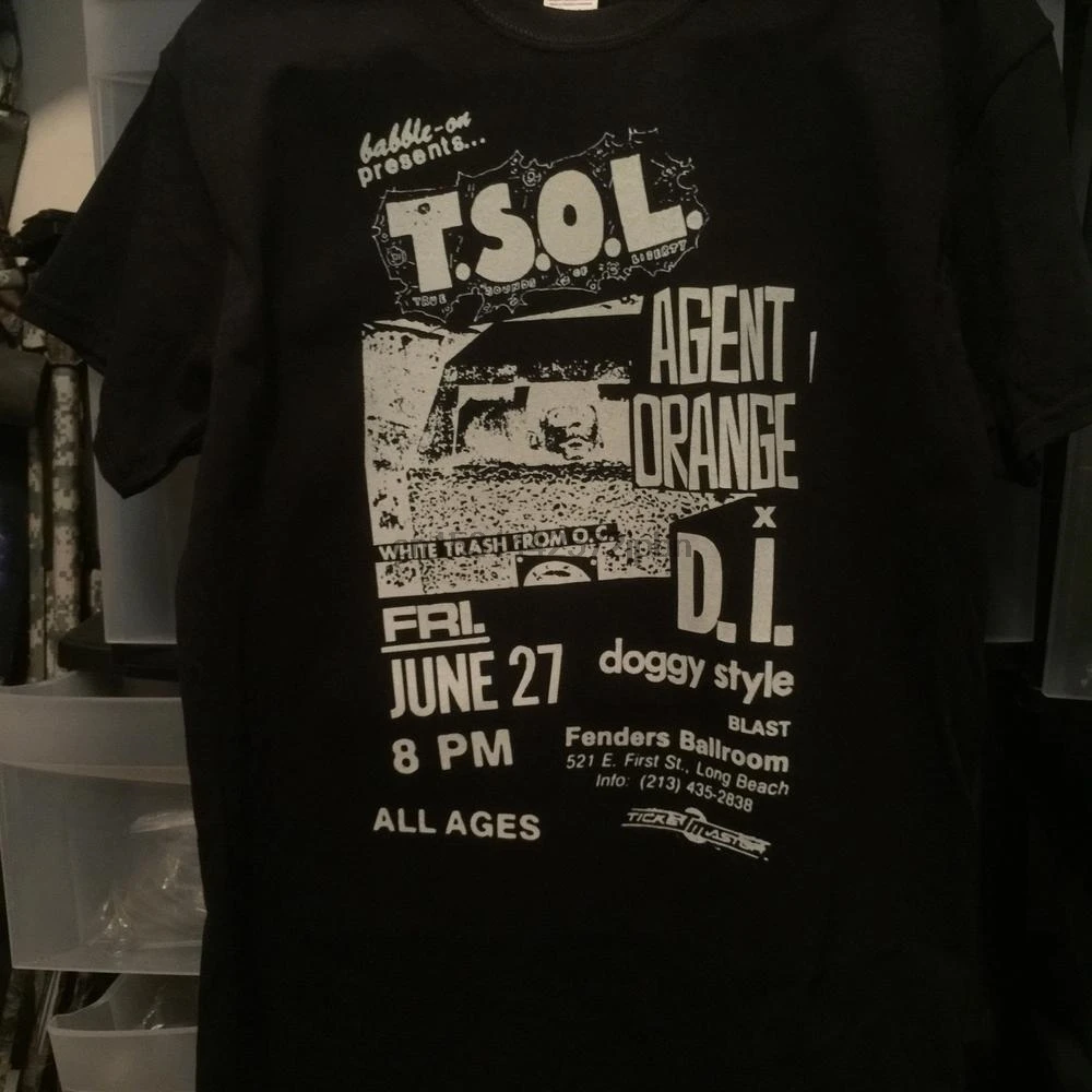 T Shirt Old Punk Rock Concert Flyer Tsol Agent Orange Di Doggy Style At Fenders Ballroom Aliexpress