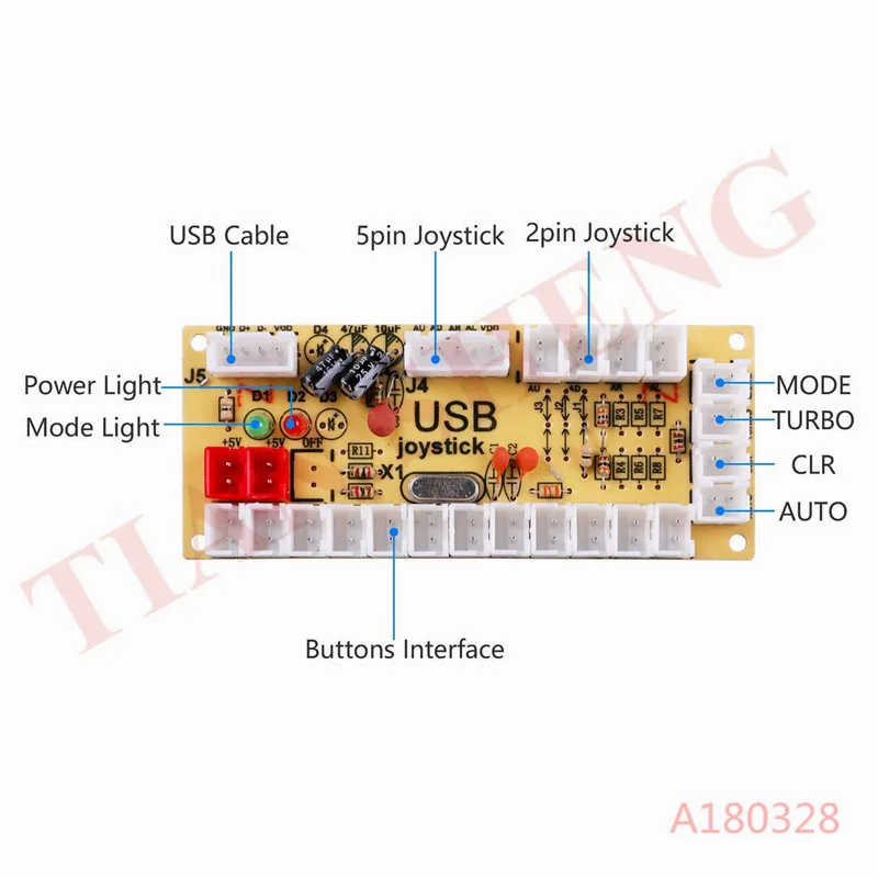 1 плеер с нулевой задержкой аркадная игра USB энкодер ПК для джойстика MAME & Raspberry Pi