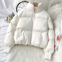 Winter Jacket Women Parkas Thicken Warm Coat Mens Stand Collar Jackets Solid Color Parka Coat Women Fashion New Streetwear