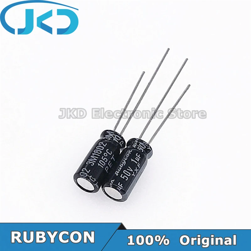 Алюминиевый электролитический конденсатор RUBYCON 1 мкФ Ф 50 в 5*11 мм 1UF50V В 5x1 100%