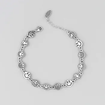 

Coolkala sterling silver New face bracelet online celebrity creative old smiling jewelry