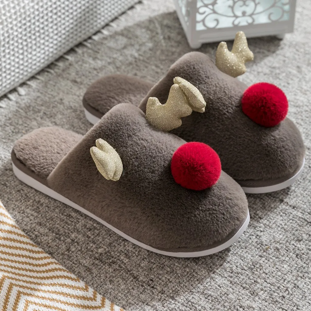 

Christmas Shoes Men Home Slippers Winter 2019 Indoor Casual Deer Warm Slippers Shoes Men Winter Shoes Slippers Zapatos Hombre
