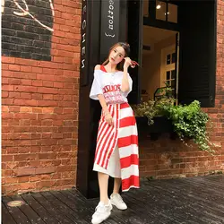 2019 летний модный элегантный комплект для студентов в Корейском стиле, очень сказочная двухкомпонентная юбка в западном стиле