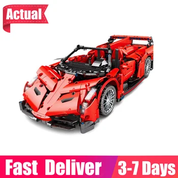 

1213PCS 701942 Technic Series Red Sports Car 1:14 Racing Car Vehicle Model Building Blocks Bricks Small Particle Boy Toys Gift