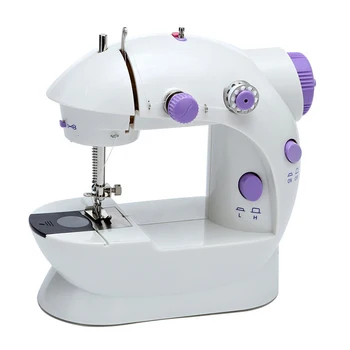 Máquina de coser portátil de mano para el hogar, Mini máquina de coser portátil con Pedal, modelo de rosca doble
