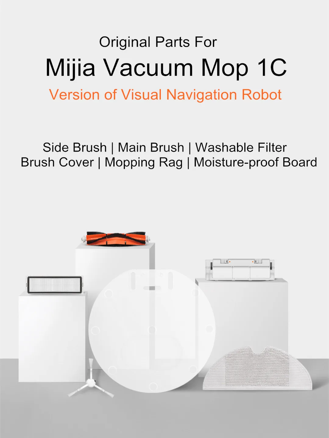 Робот пылесос части Xiaomi Mijia вакуумная Швабра 1C STYTJ01ZHM HEPA фильтр основная/боковая щетка Швабра тряпичная щетка крышка поддон