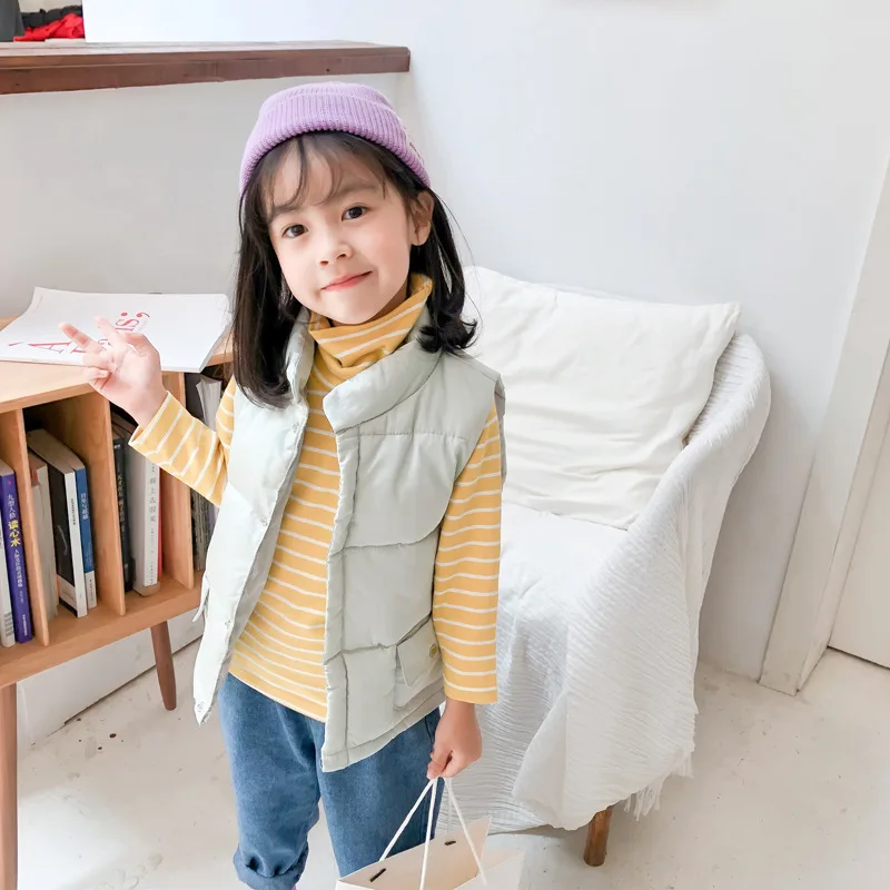 Winter New Children's Down Cotton Waistcoat Baby Girl Winter Clothes