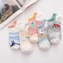 5 пар/партия, женские Забавные милые носки, милые хлопковые короткие носки с милым рисунком монстра, невидимые короткие носки Харадзюку