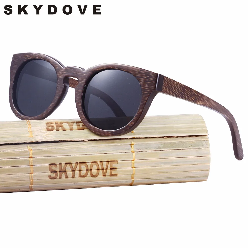

SKYDOVE Oversized Bamboo Sunglasses Women Brown Vintage Polarized Wood Sun Glasses For Men 2018 Gafas De Sol De Los Hombres