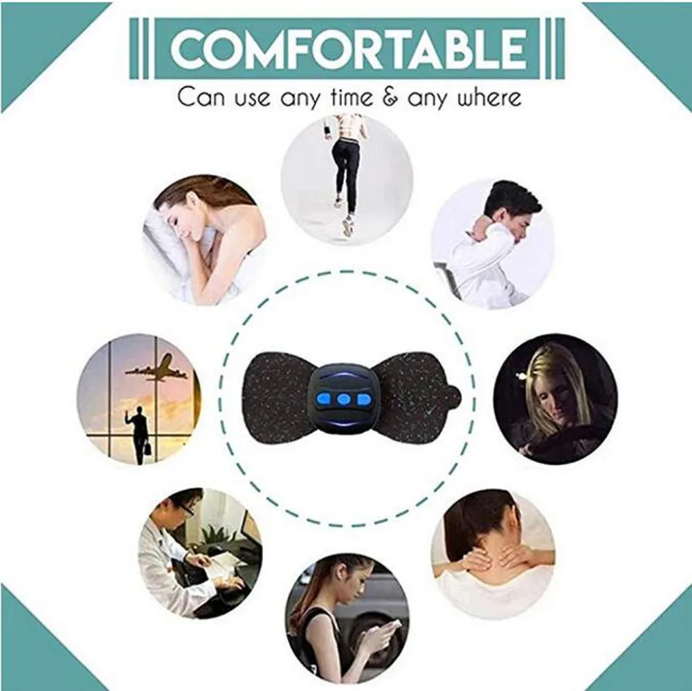 Portable Mini Cervical Massager Rechargeable Tissue Wireless Neck Massager for Muscles in the Neck ABS Muscle Stimulator #4R03 (4)