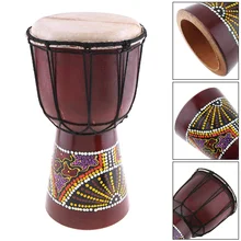 Venda 6 Polegada profissional africano djembe tambor clássico pintura de madeira pele cabra bom som instrumento musical(China)