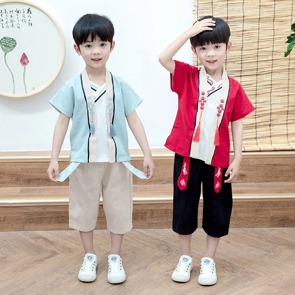 

For 2T 3T 4 5 6 8 9 10 12Yrs Kids Boy Summer Clothes 2 Colors T-Shirt +Shorts Set Fashion Casual Sport Baby Boy Clothes Outfits
