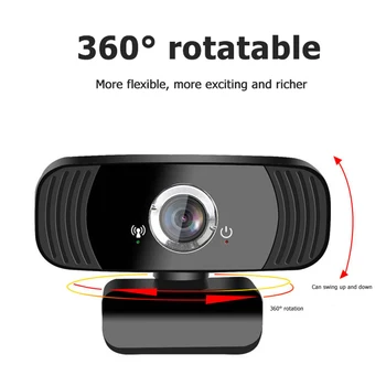 

Full HD 1080P Webcam with Mic USB Driver Free Web Camera for Windows 10 8 7 Widescreen Video Work Home Accessories