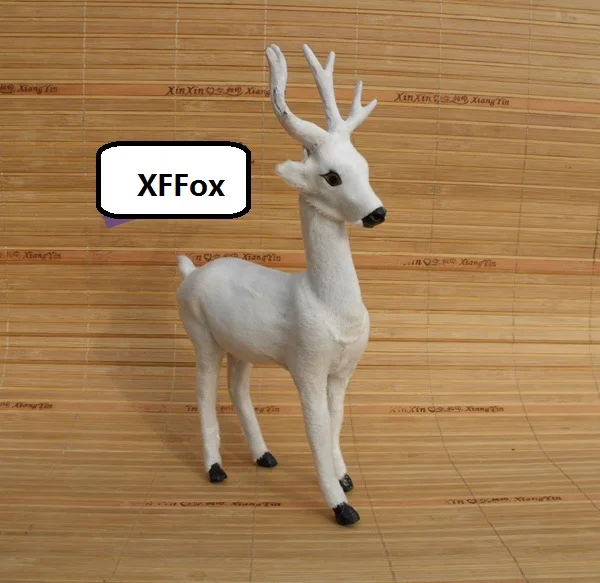 

new simulation white deer model plastic&furs sika deer doll home decoration gift about 16x5x24cm xf2274