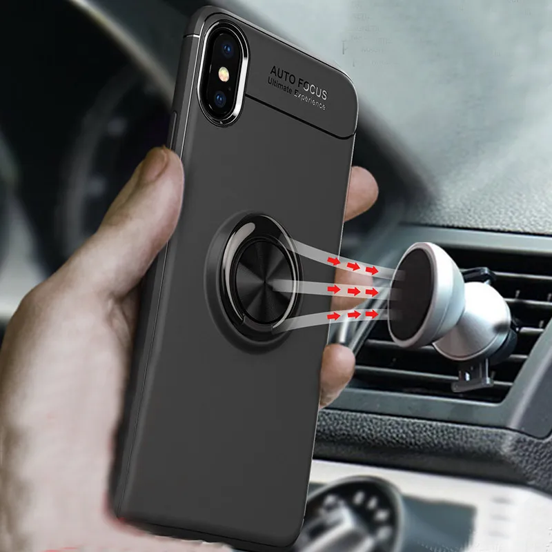 Для Apple iPhone 7 Plus Чехол I Phone 8 Plus Xs Max Capa 6s Xr чехол для телефона Iphonex Роскошная адсорбция с кольцом Fiunger