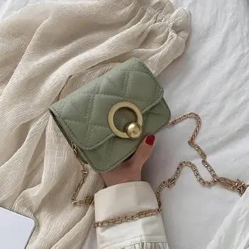 

Fashion PU Leather Women Shoulder Crossbody Bag Female Solid Color Flap Purse Small Ladies Chain Travel Messenger Handbags