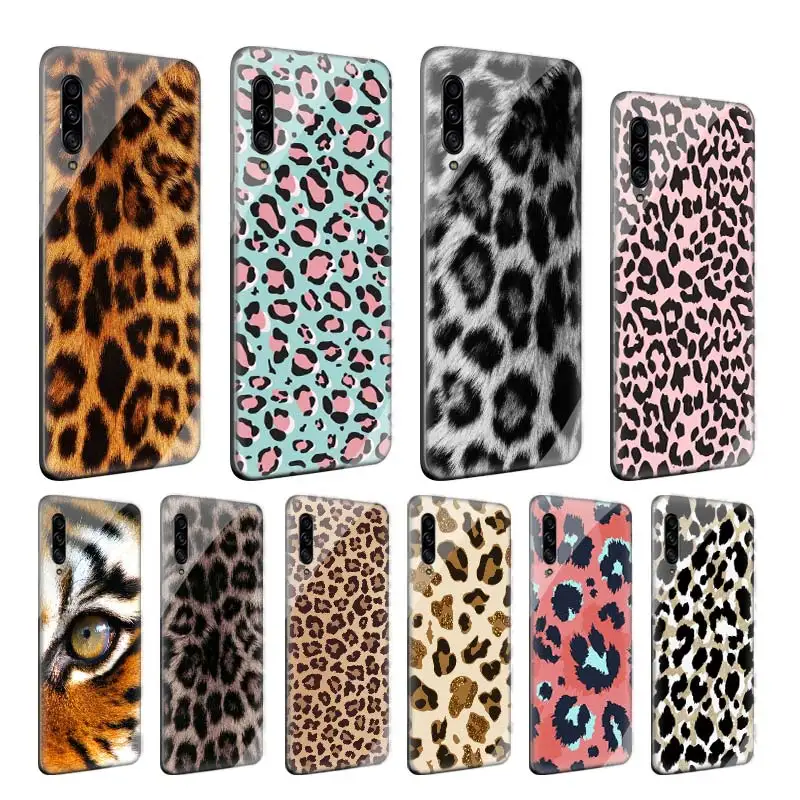 

Tiger Leopard Print Panther Tempered Glass Case For Samsung Galaxy A10 A30 A40 A50 A70 A51 A71 A81 A20S J4 J6 Plus Couqe Cover