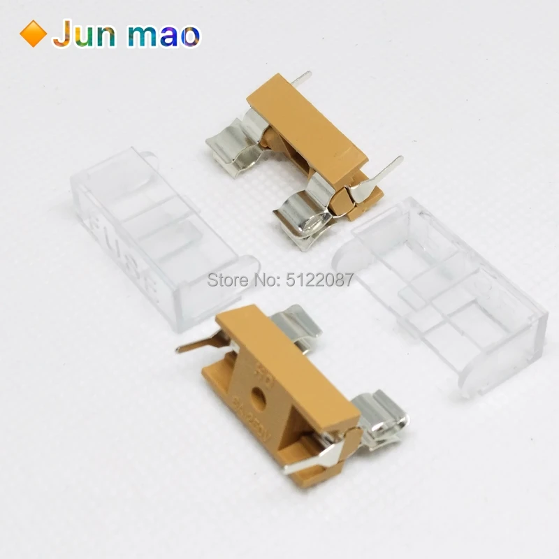 Fuse Socket 10 pieces/lot 5*20mm 5x20mm fuse socket transparent cover 5X20 Fuee glass tube fuse holder,dc fuse holder