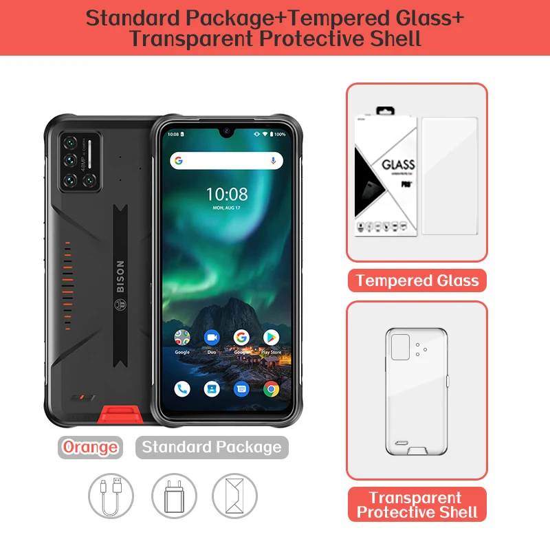 UMIDIGI BISON 6GB/8GB+128GB NFC IP68/IP69K Waterproof Rugged Phone 48MP Quad Camera 6.3" FHD+ Display Android 10 Smartphone poco top phone UMIDIGI