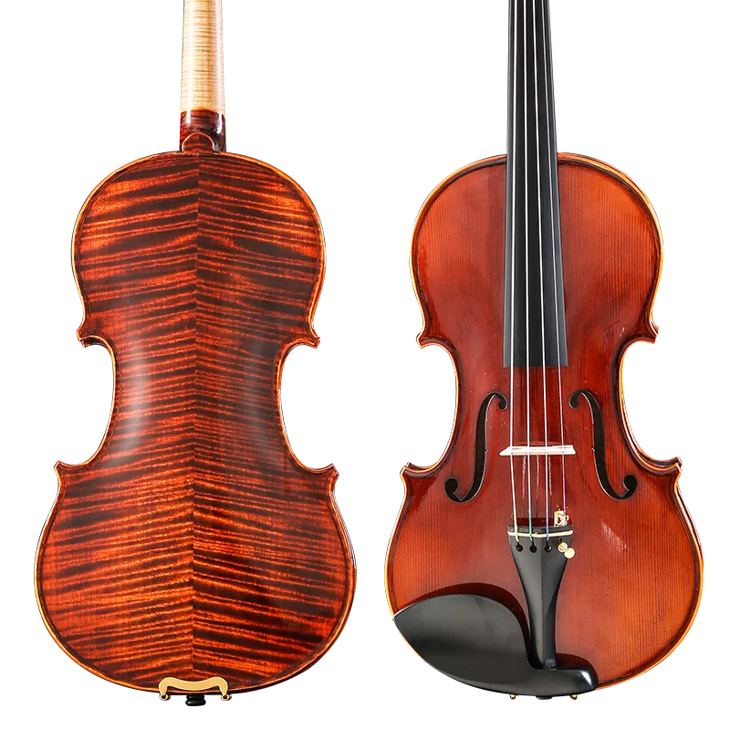 

High quality handmade violin 4/4 solid wood natural striped maple handmade paint stringed instrument Professional free shipping