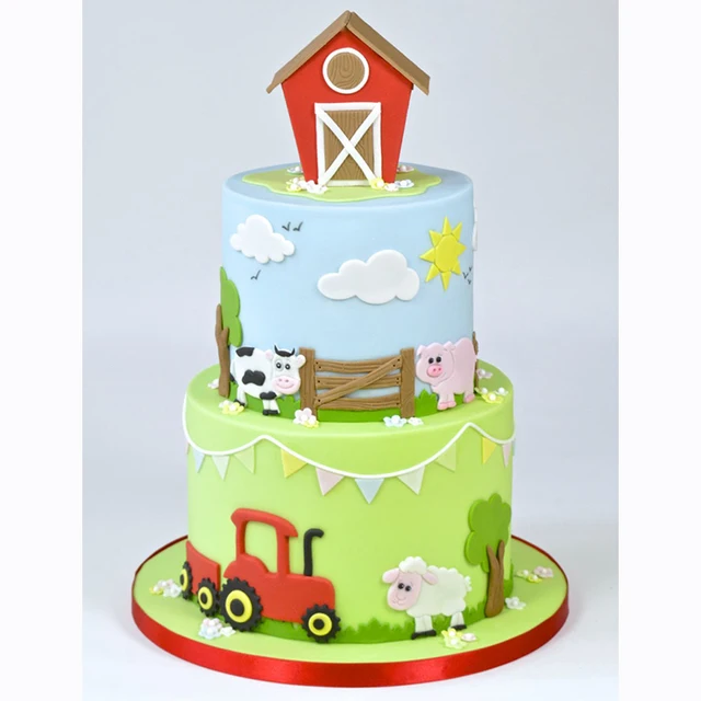 4Db/Beállított Traktor Autó Alakú Fondant Keksz Vágó Öntőformák Süti Penész Szerszámok Torta Dekoráció Cukorkák Cukros Nyomtatási - Image 2