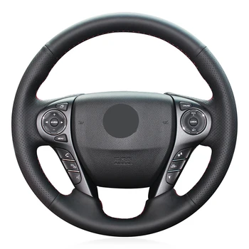 

Hand Sew Black Artificial Leather Car Steering Wheel Cover for Honda Accord 9 2013 2014 2015 2016 2017 Crosstour 2013 2014 2015