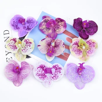 

10CM 3D Feel Butterfly orchid wedding decorative flowers wreaths diy gifts a cap christmas decor for home artificial flowers