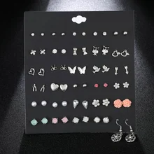 30 пар/компл. Винтаж серебристого металла сплава маленькие серьги для Для женщин девочки; Дети Ювелирные изделия Мода животных Птица Сова серьги-гвоздики набор микс