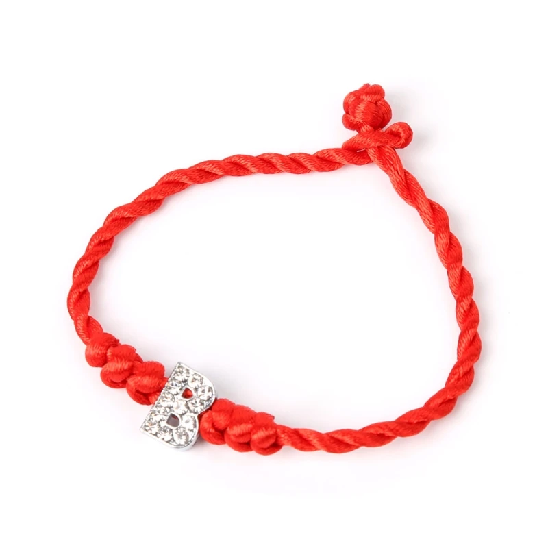 

Valentine's Day Lucky Rope Cord Crystal Letters Red String Couple Bracelets For Lovers U50C