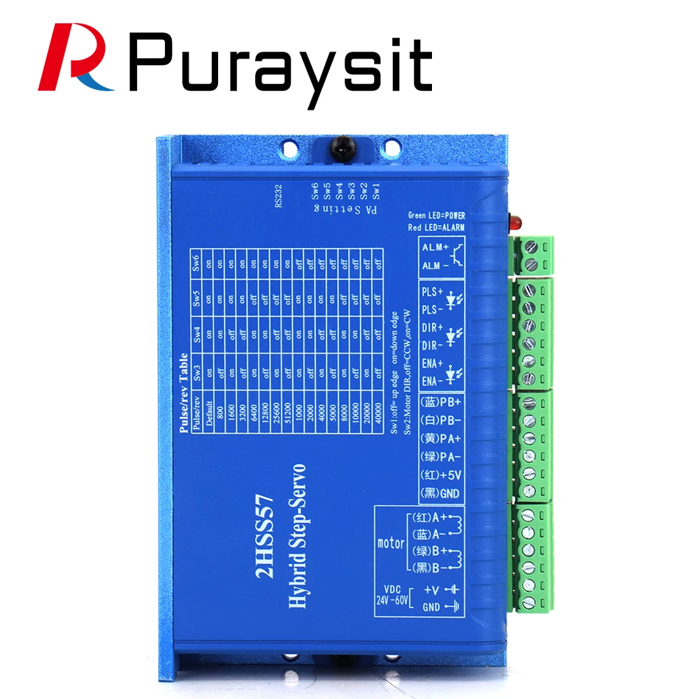 JMC Nema23 57 2상 폐쇄 루프 스텝 모터 57J1880EC-1000-LS 5A 2NM 및 2상 폐쇄 루프 스텝 드라이버 2HSS57 2450VDC/4.5A