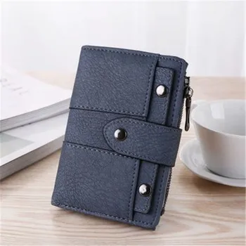

Fashion Women's Girl Short Small Wallet Lady Leather Folding Coin Card Holder Money Wallets Vintage Frosted Short Wallets