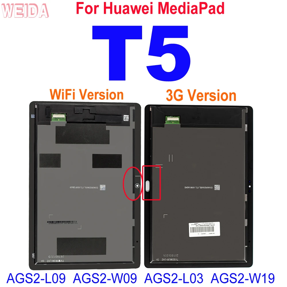 10.1" Original T5 LCD For Huawei MediaPad T5 AGS2 L09 AGS2 W09 AGS2 L03