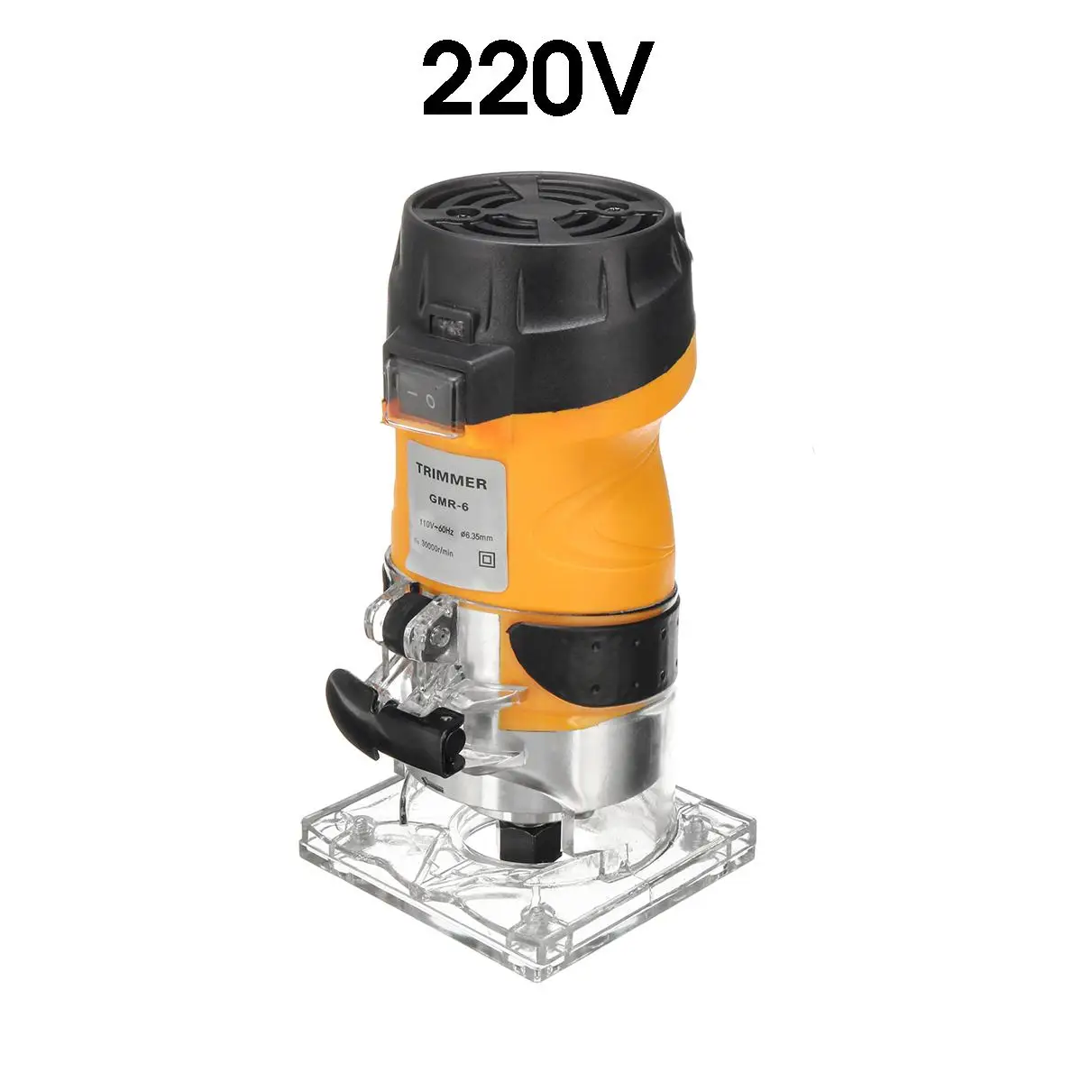 Orange 220V Бытовой DIY Электрический обрезной станок 2200 Вт 30000 об/мин Электрический деревообрабатывающий гравировальный станок алюминиевый инструмент - Цвет: Orange 220V