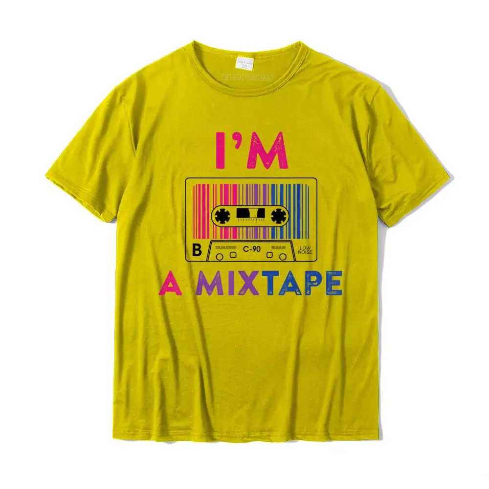 Casual T Shirt Graphic O Neck Fashionable Short Sleeve 100% Cotton Men T-Shirt Comics Tee Shirts Drop Shipping I'm a Mixtape Bisexual Pride LGBT T shirt Lesbian Gay Flag T-Shirt__32117 yellow