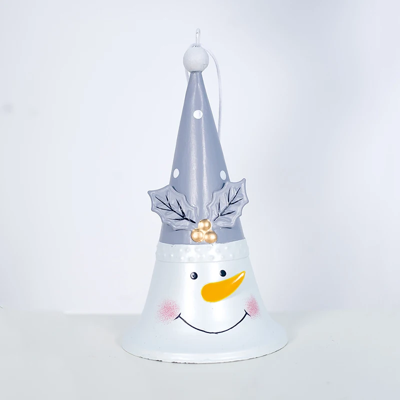 1PC Hand Bells Christmas Bells Jingle Bells Christmas Tree Decoration XMAS Metal Bell Jar Snowman Santa Elk Hanging Pendants - Цвет: B