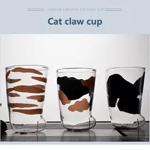 Creative Cute Cat Paws Glass Tiger Paws Mug Office Coffee Mug Tumbler Personality Breakfast Milk Porcelain Cup Gift Home De