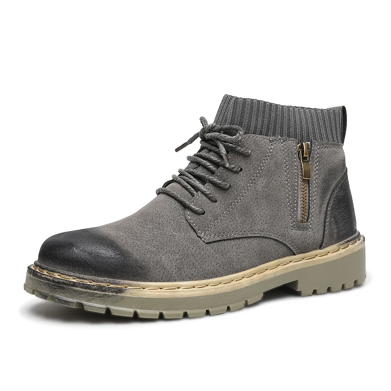 Высококачественные мужские ботинки в стиле ретро; ботильоны Martin; модная повседневная обувь для мужчин; мужские кроссовки; botas hombre; Мужская обувь для взрослых; 88 - Цвет: gray