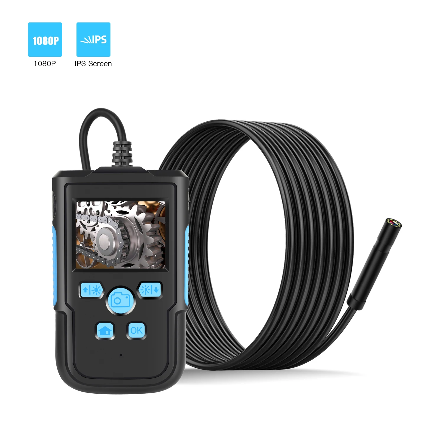 2.4Inch Screen 3.9MM 2MP 1080P Handheld Industrial Endoscope Inspection Otoscope Camera CMOS Borescope  Digital Microscope 8mm 1080p 180degree two way articulate steering endoscope otg handheld cmos borescope for android inspection otoscope microscope