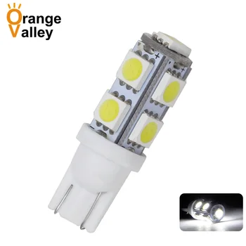 

100pcs Wholesale High Quality T10 9SMD 5050 9 Led Smd 9Led Car 194 168 192 W5W Light Automobile Bulbs Lamp Wedge Interior Light