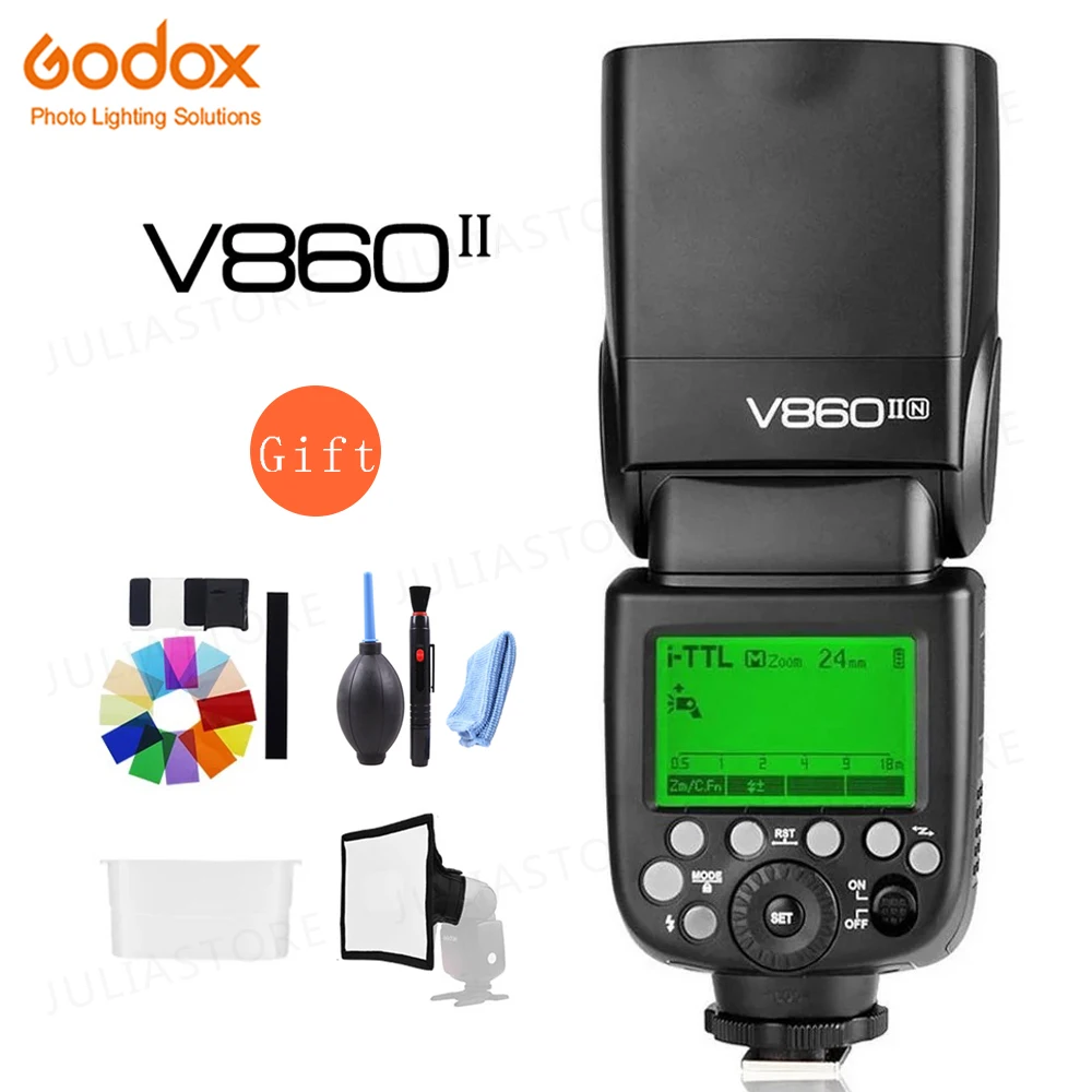 Внешняя вспышка Godox V860II S C 860II N F O GN60 TTL HSS для Sony Nikon Canon Olympus Fuji литий ионная