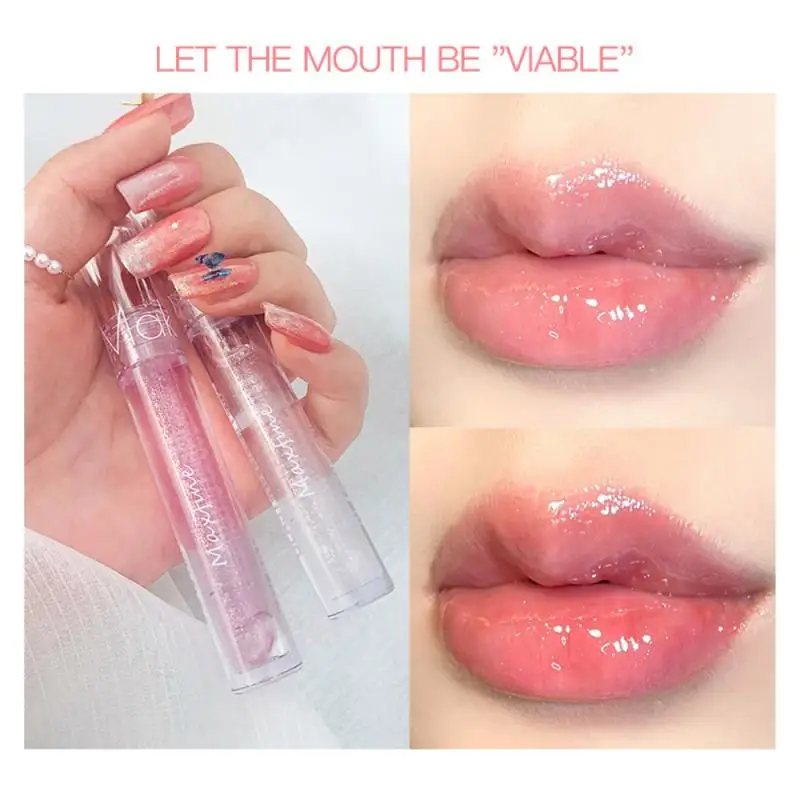 Mirror Water Lip Gloss Lip Glaze Transparent Glass Lip Oil Waterproof Liquid Lipstick Lipgloss Lips Cosmetics 4 Colors TSLM1