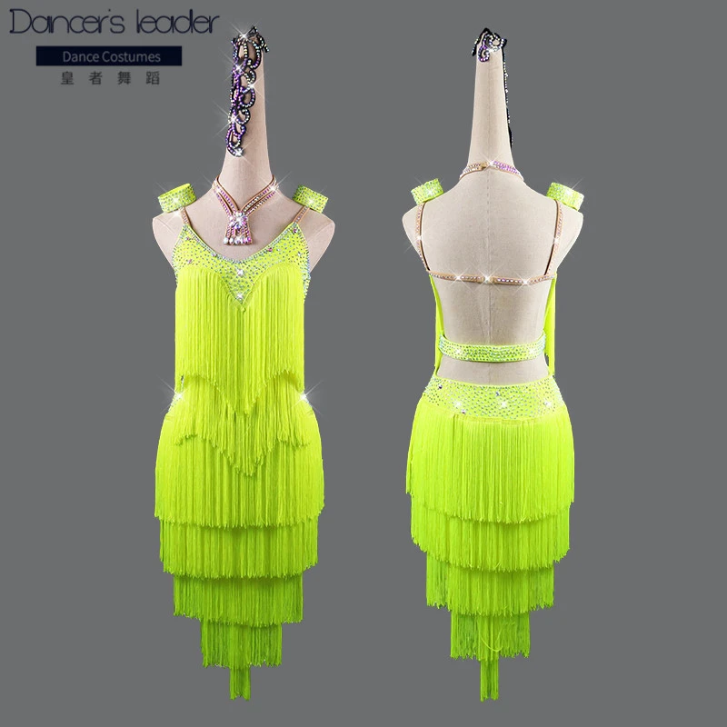 neon fringe dress