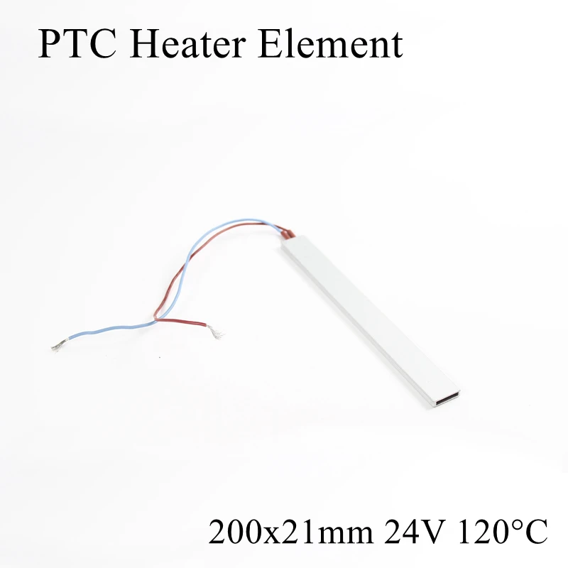 1 шт. 200x21 мм 24 в 120 градусов Цельсия Алюминиевый PTC нагревательный элемент постоянный термостат термистор воздушный Датчик нагрева с оболочкой