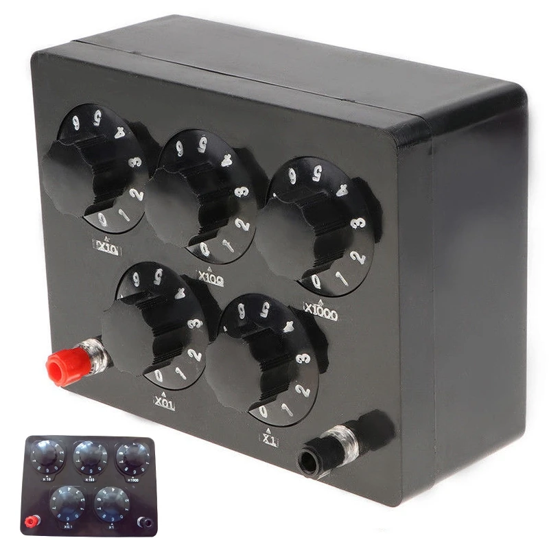 Черная коробка сопротивления железная переменная декада резистор Сопротивление коробка 0-9999,9 Ом 165X125X60 мм для физической обучения