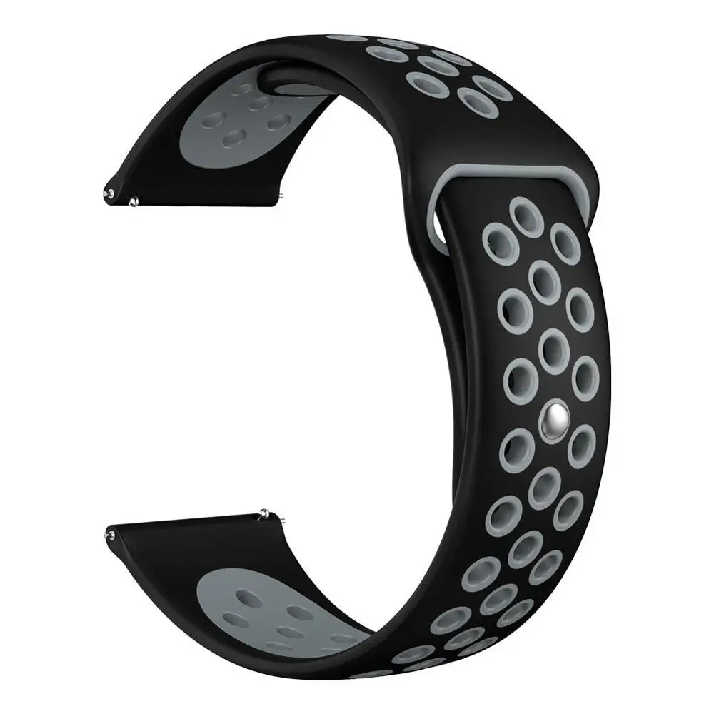 23 мм силиконовый ремешок для часов, ремешки для Fitbit Versa, дышащие сменные, легко подходят, ремешки для Fitbit Versa, Смарт-часы - Цвет ремешка: Black Gray