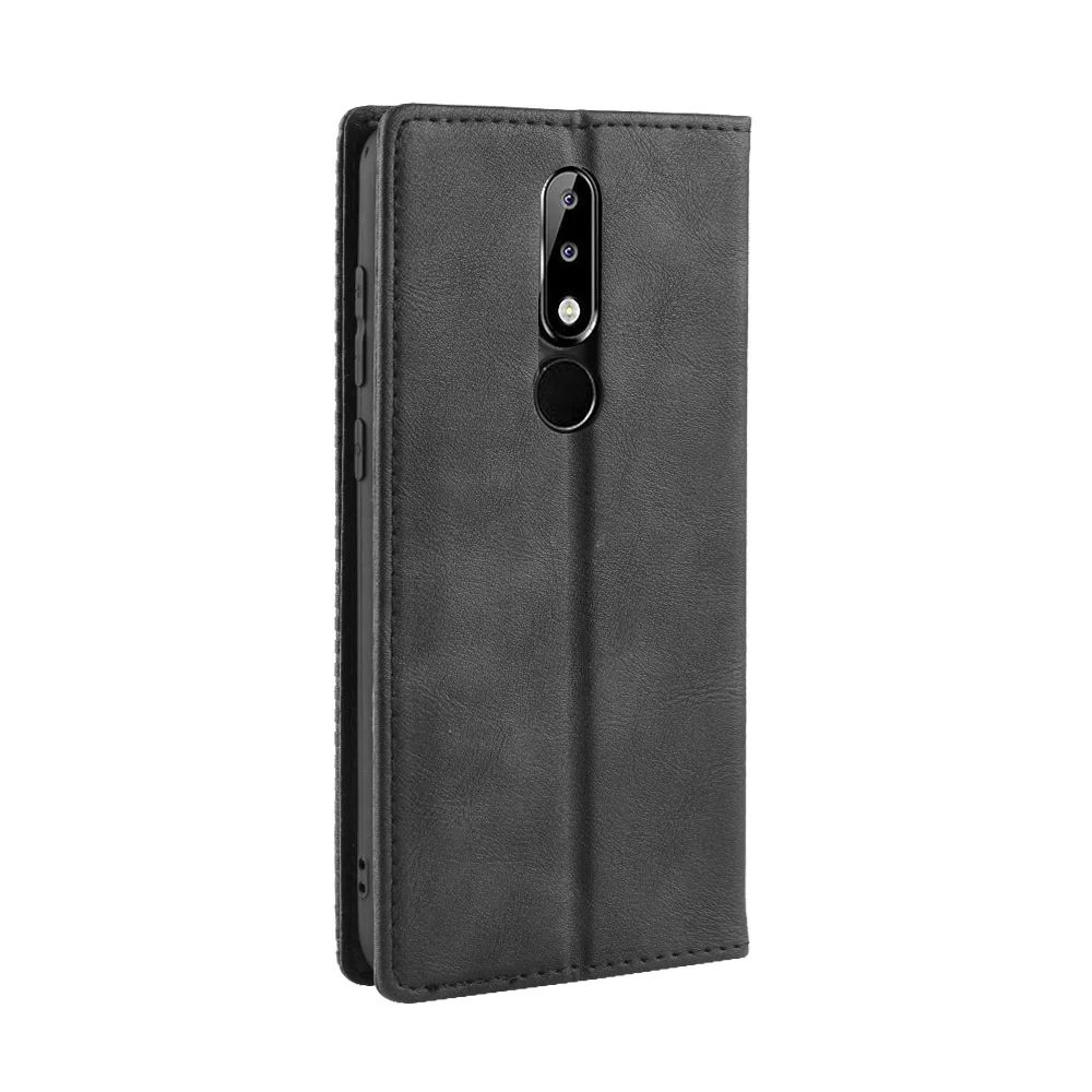 Для Nokia 8,1/7,1/5,1 Plus, Винтаж до середины икры текстуры и кармашком для карточек кожаный чехол для Nokia 8,1/7,1/5,1 плюс