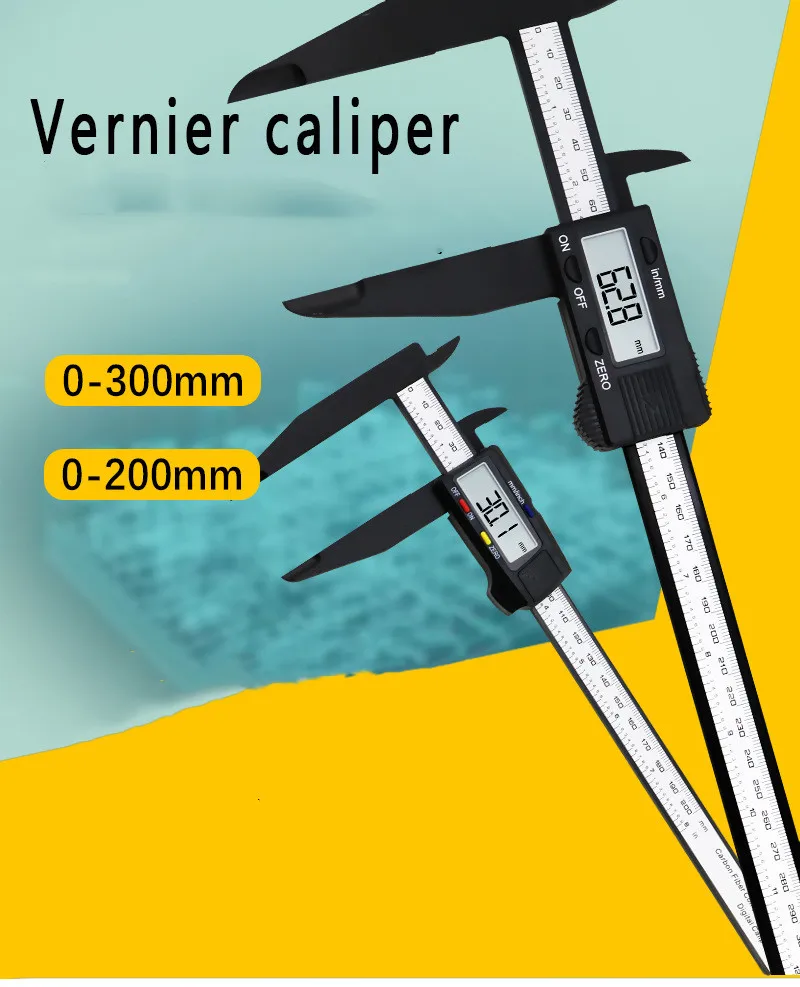 

High-precision Plastic Caliper Digital Display Vernier Calipers Inner Diameter Outer Diameter Measuring Tool 200mm 300mm K16