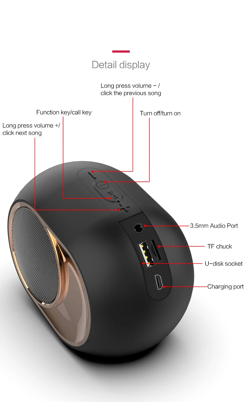 Портативный беспроводной динамик TWS Bluetooth 5,0, динамик для улицы, супер бас, громкий динамик, 4D стерео звук, качественная поддержка TF, AUX, USB, FM