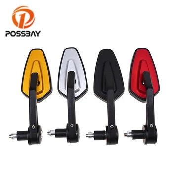 

POSSBAY 1 Pair Motorcycle Rear View Handle 7/8" Bar End Side Rearview Mirror White Gold Black Red Universal Moto Mirrors Parts