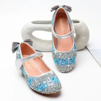 

Children Sandals Knot Princess Leather Shoes Girls Shoes for Kids Glitter Wedding Party sandalia infantil chaussure enfant Shoes